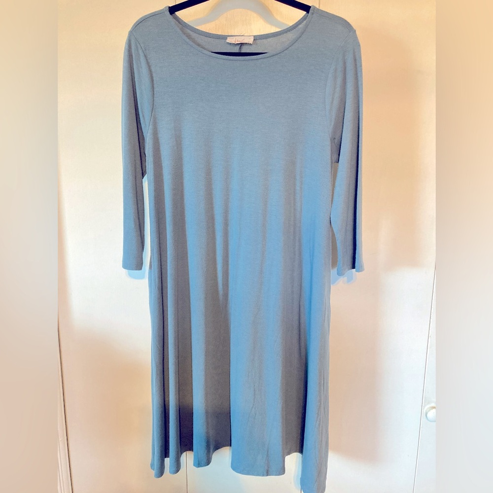 Slate blue swing dress